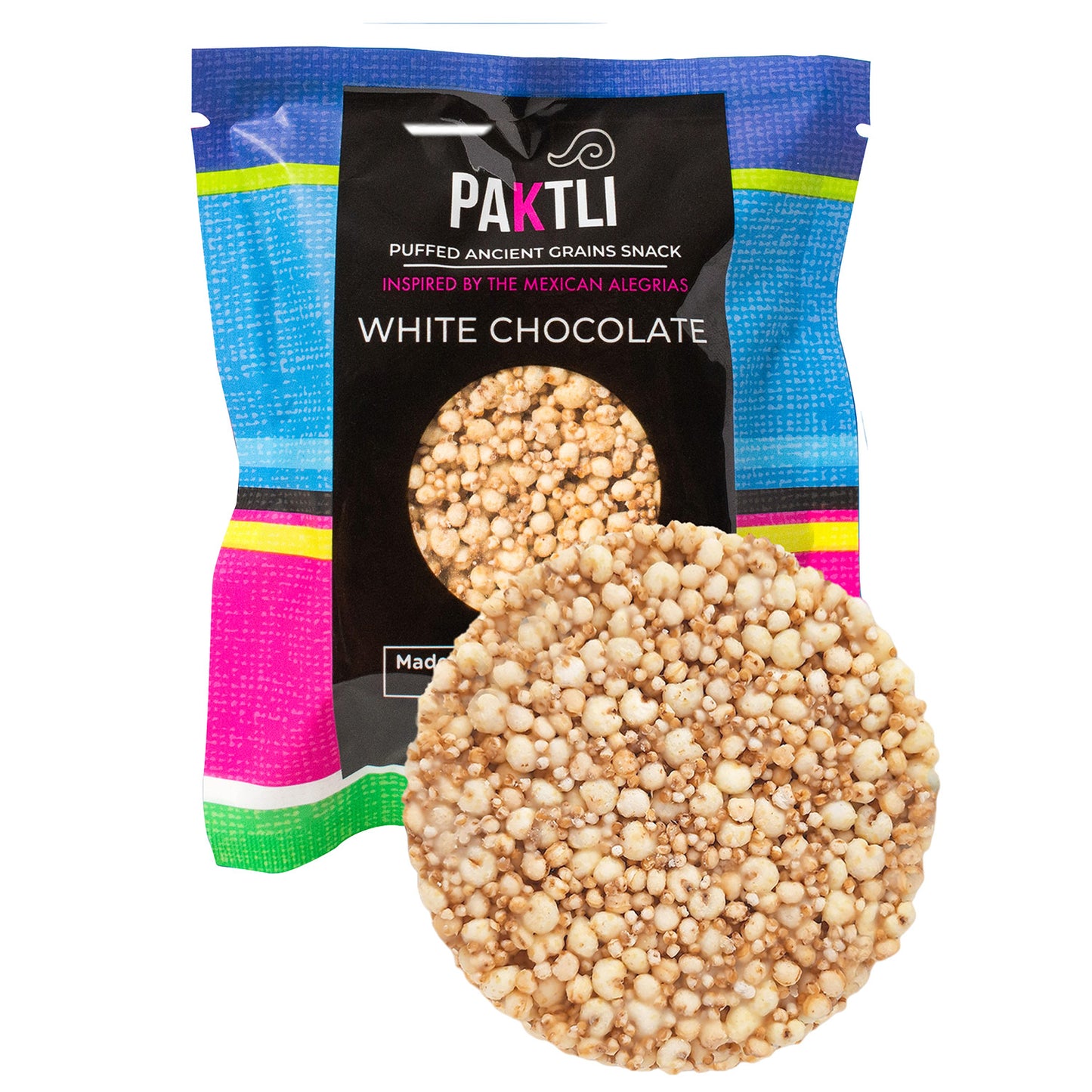 PAKTLI White Chocolate Puffed Ancient Grain Snack