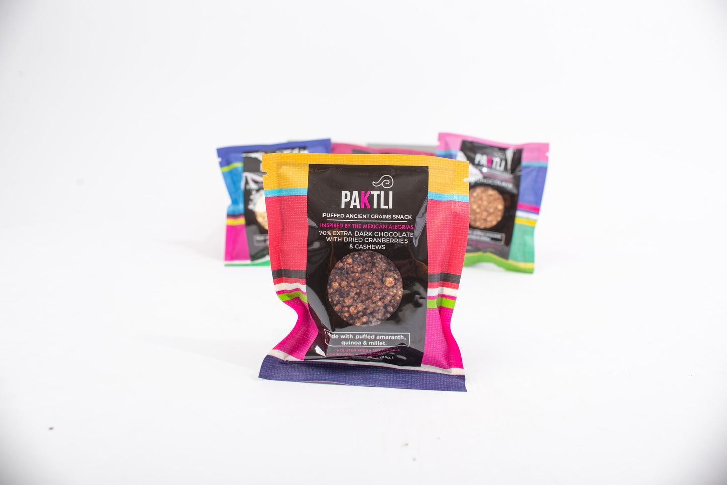 PAKTLI Extra Dark Chocolate Alegria w/ Cranberries + Cashews